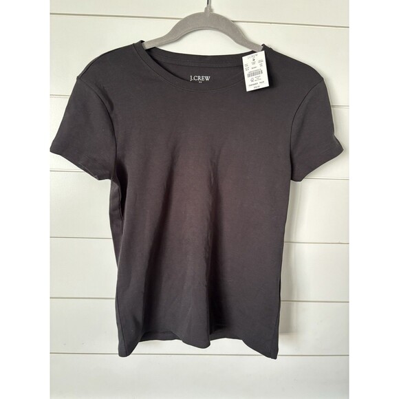 NWT J.CREW Women's Essential Tee in Black, XS - Picture 3 of 5